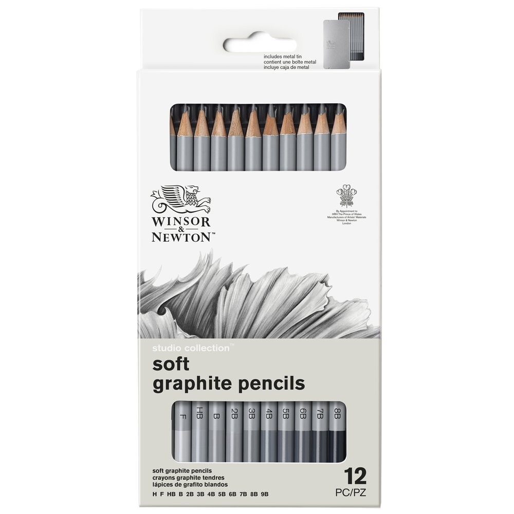 Sada grafitových ceruziek 12ks - mäkké Winsor & Newton
