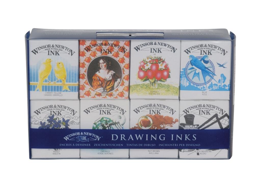 Sada kresliacich atramentov 8x14ml kolekcia Henry Winsor & Newton