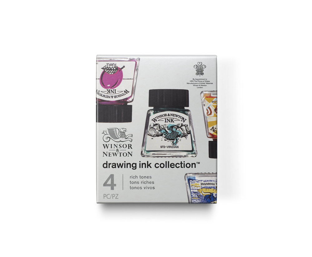 Sada kresliacich atramentov 4ks - bohaté tóny Winsor & Newton