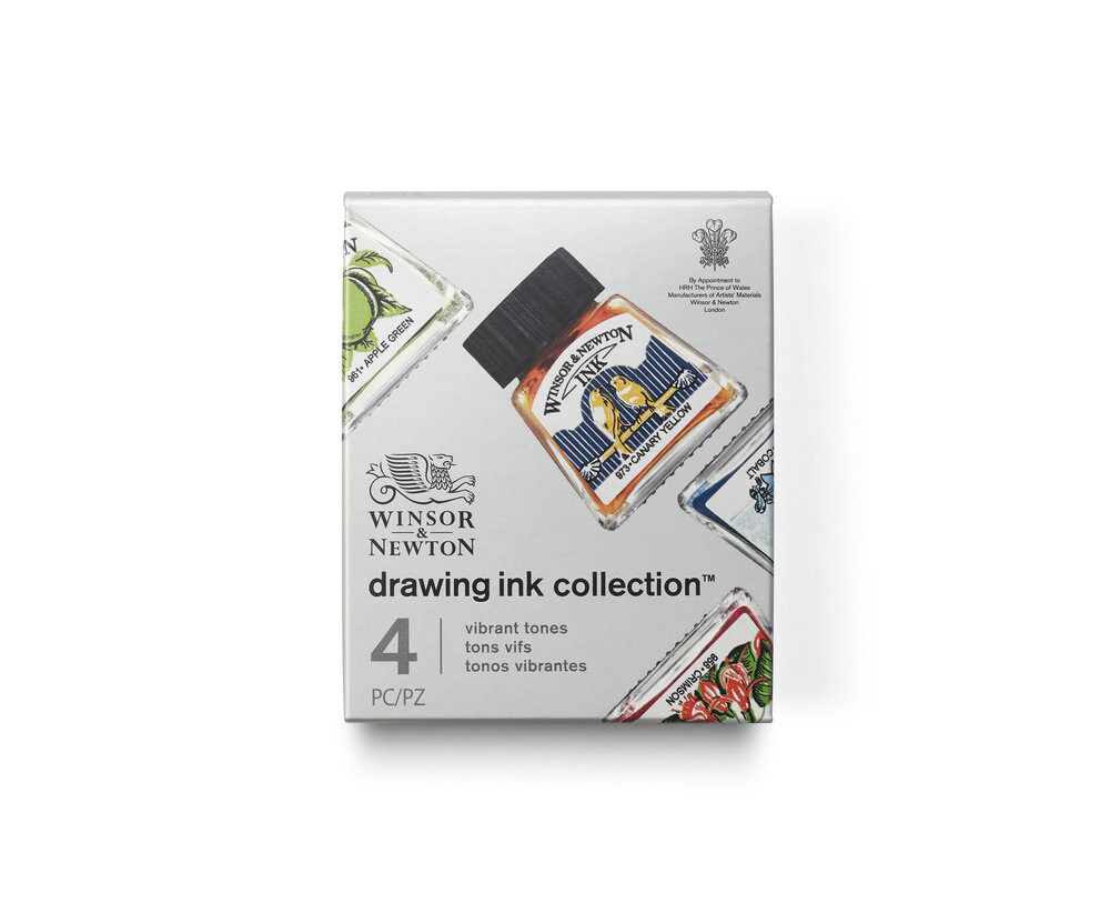 Sada kresliacich atramentov 4ks - žiarivé tóny Winsor & Newton