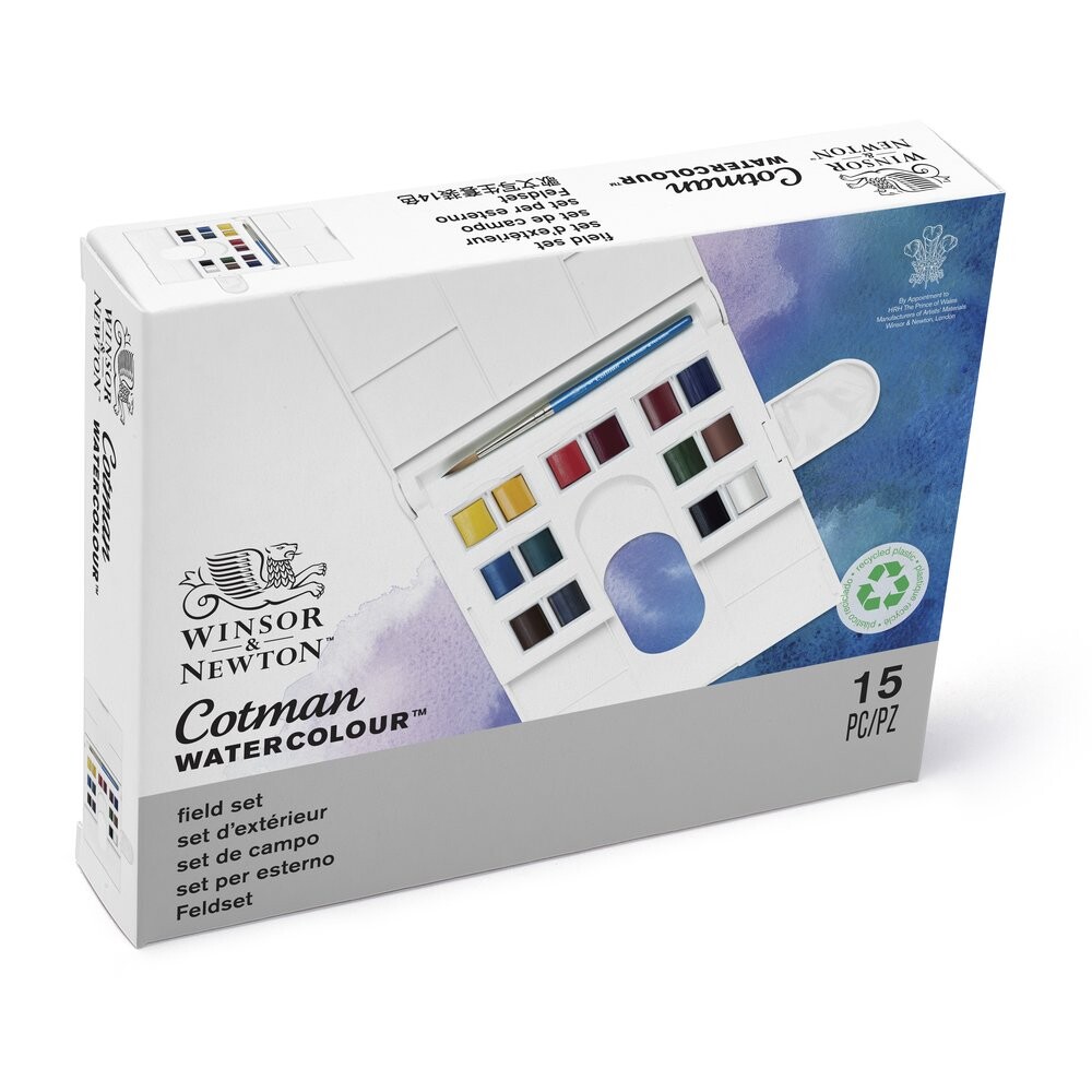 Sada akvarelových farieb 14ks pol panvičiek + 1 štetec Winsor & Newton
