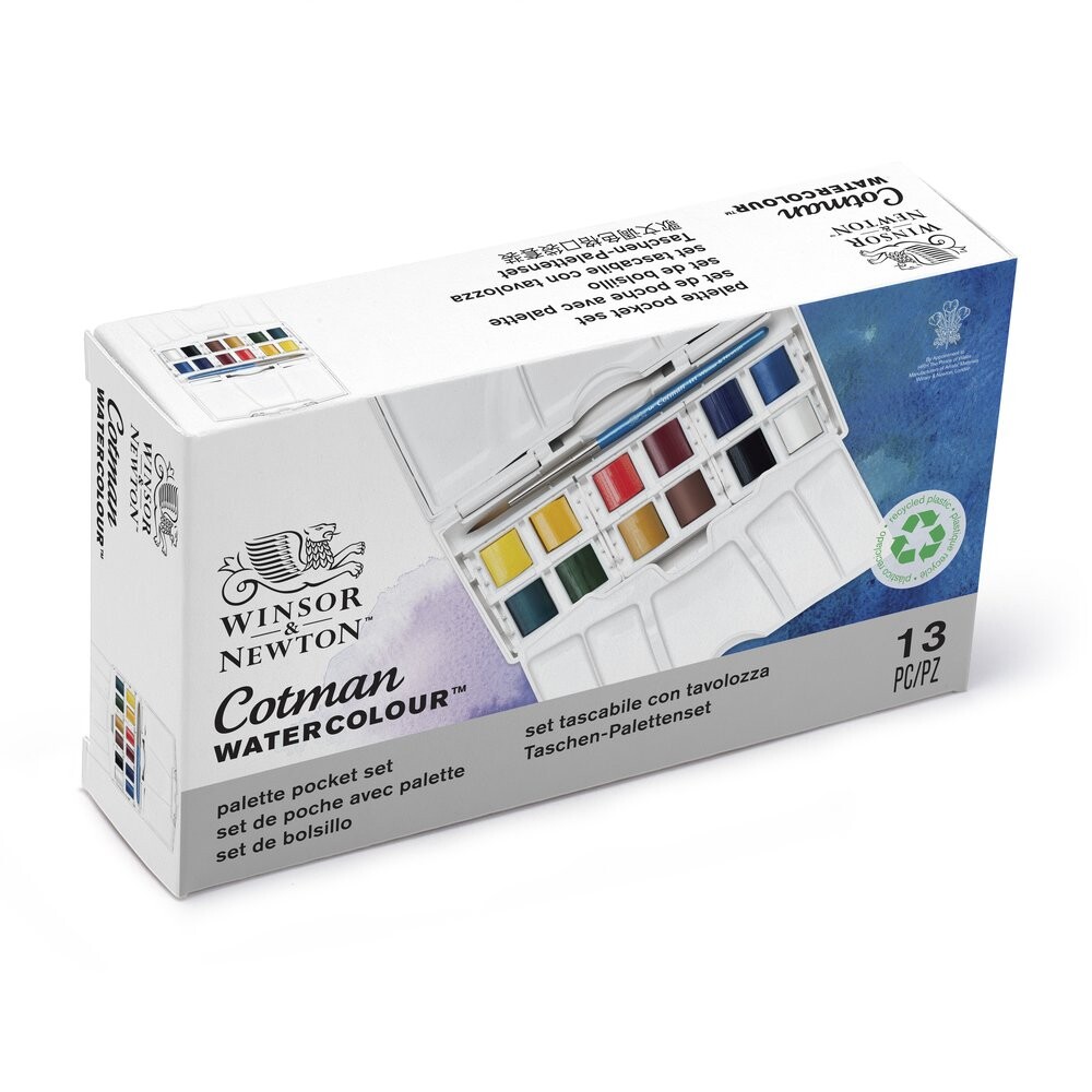 Sada akvarelových farieb 12ks pol panvičiek Winsor & Newton