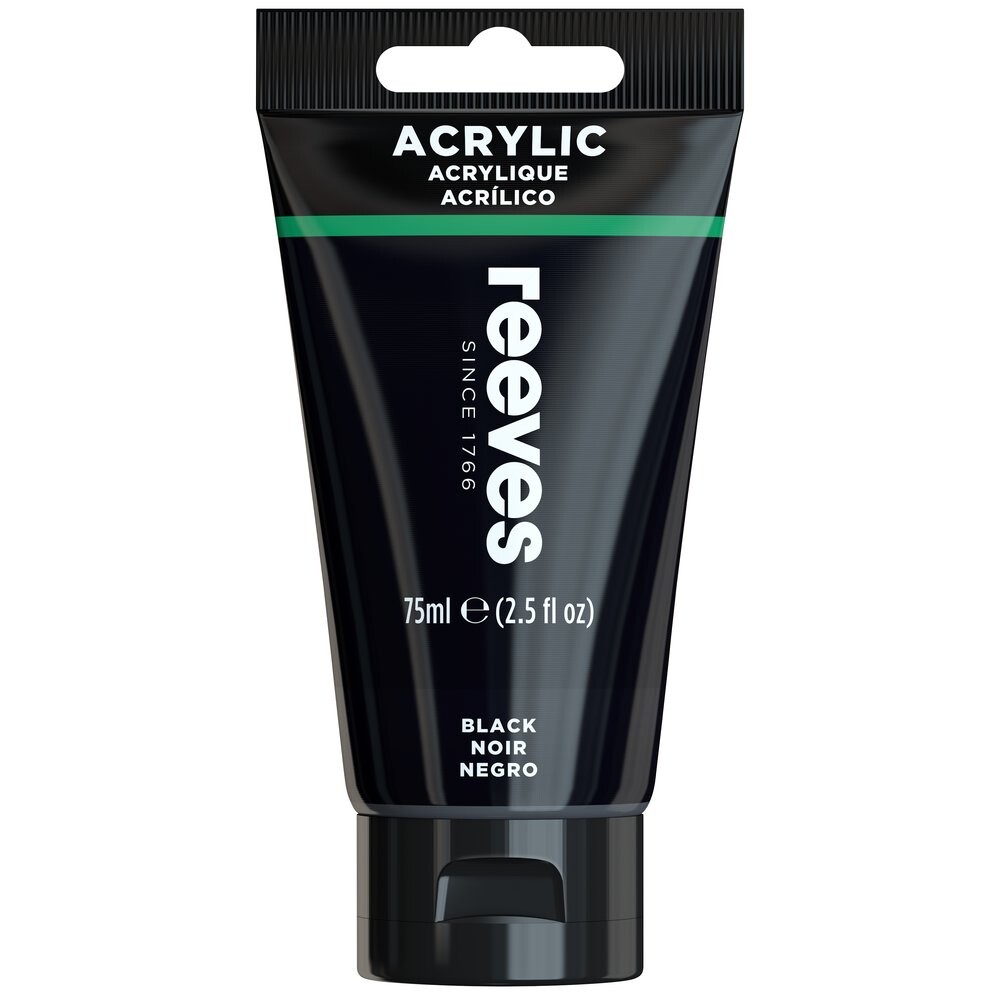 Akrylová farba čierna 75 ml Reeves