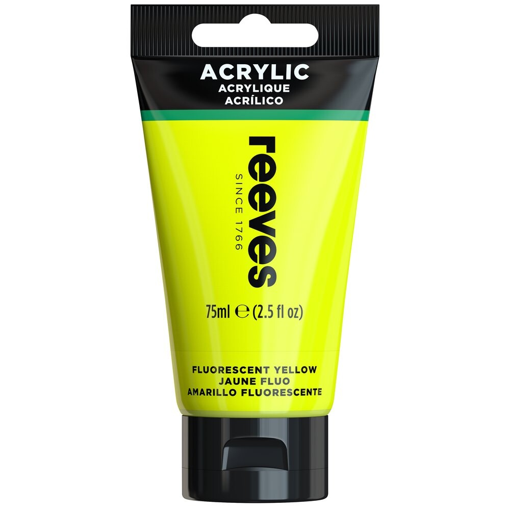 Akrylová farba fluorescentná žltá 75 ml Reeves