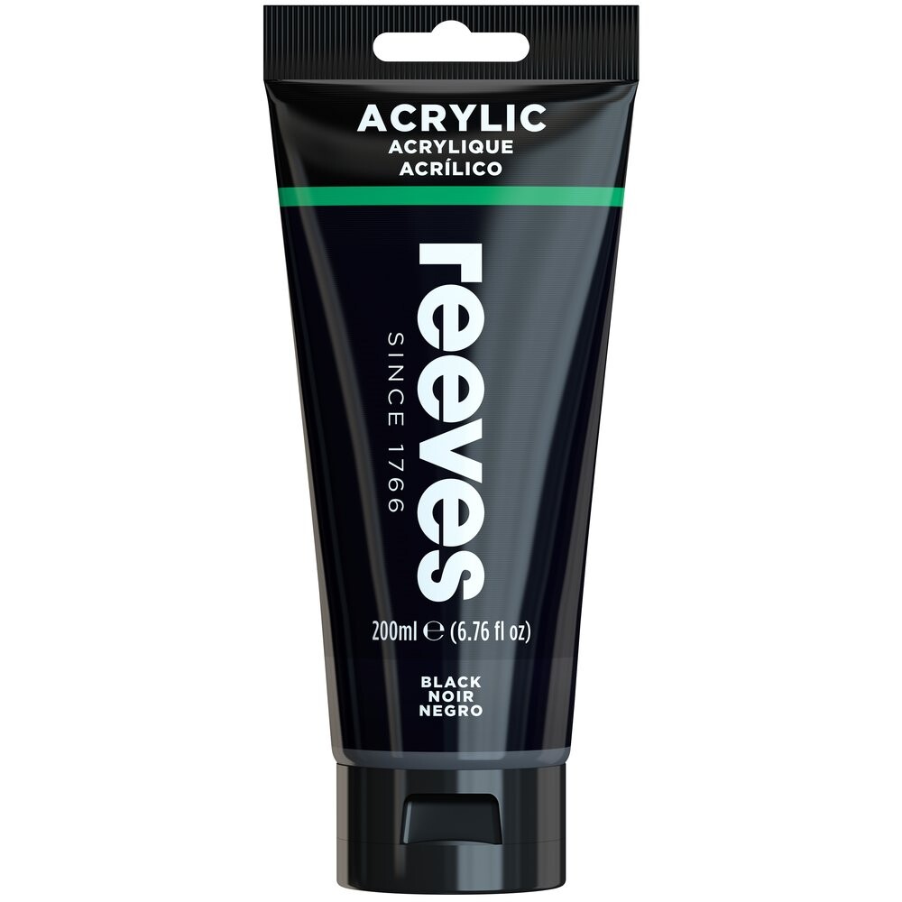 Akrylová farba čierna 200 ml Reeves
