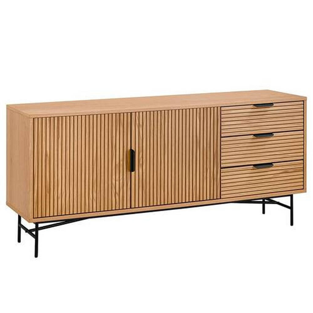 home24 ŠIROKÁ KOMODA, dub, čierna, farba duba, 160/75/40 cm