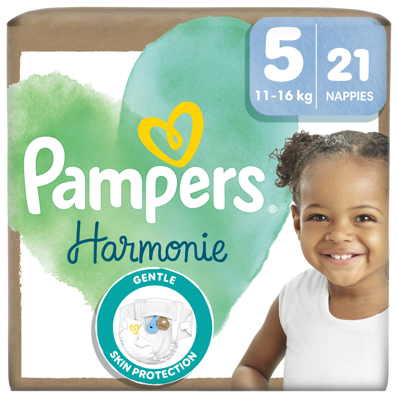 PAMPERS Harmónia Plienky veľkosť 5, 11-16 kg, 21 ks