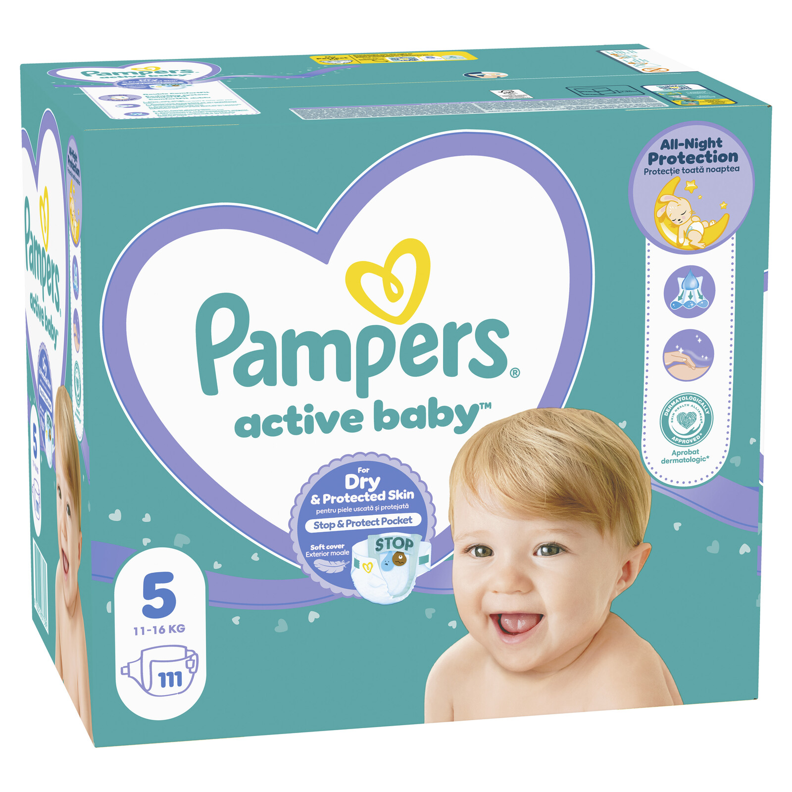 PAMPERS Active Baby veľkosť 5, 11-16 kg, 111 ks