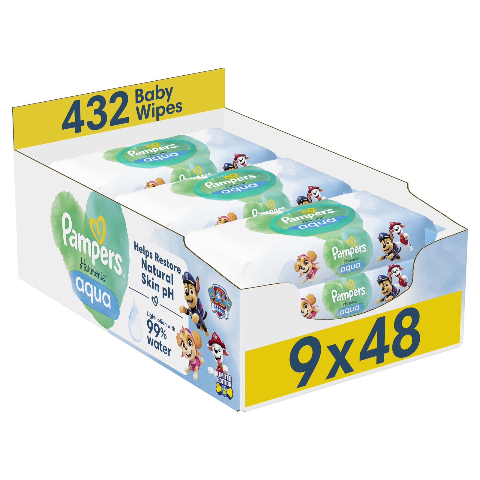 PAMPERS Harmónia Aqua Detské čistiace obrúsky 432 ks