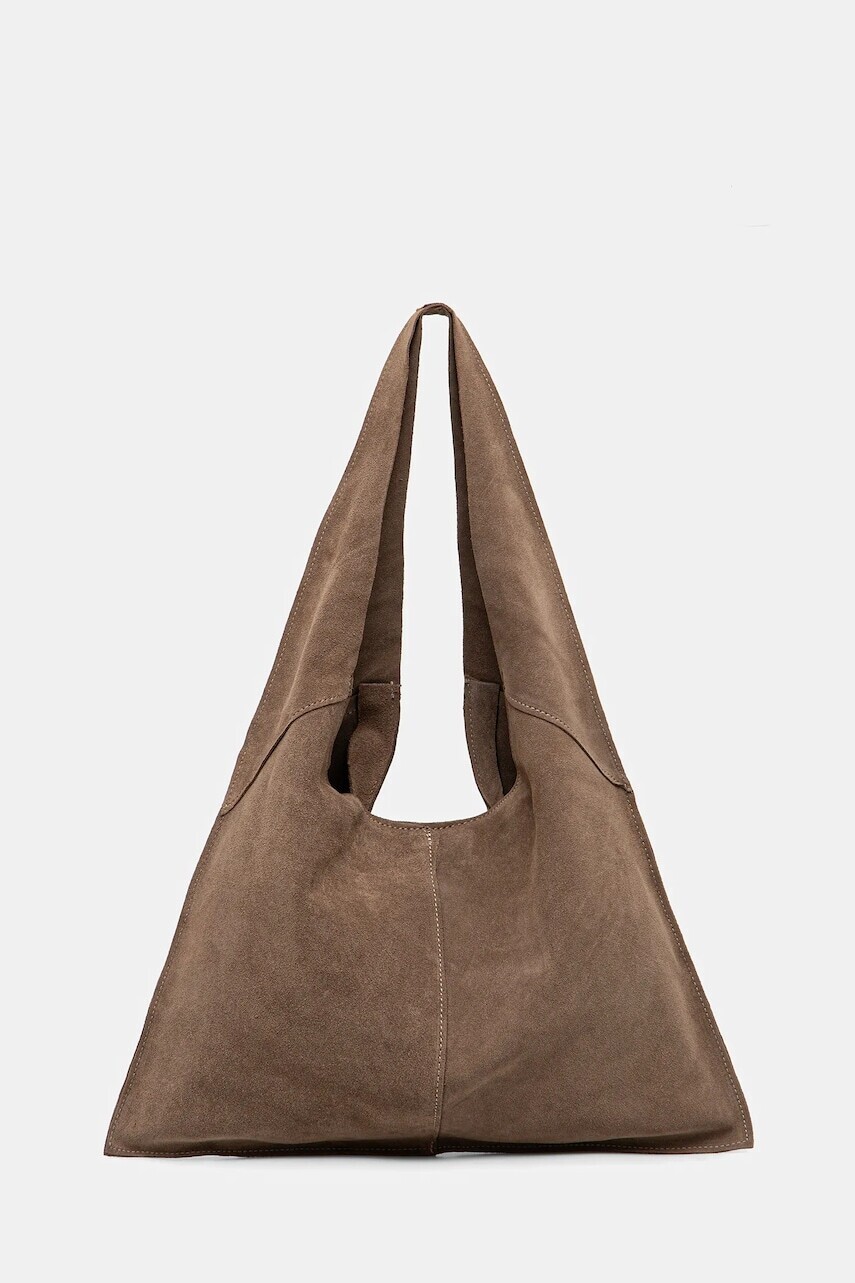 Semišová kabelka béžová farba