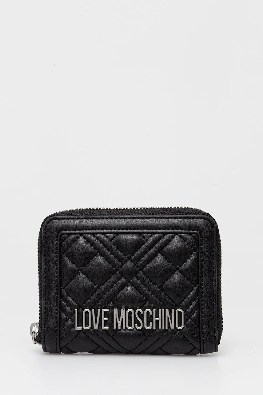 Peňaženka Love Moschino dámska, čierna farba, JC5710PP0MLA000B