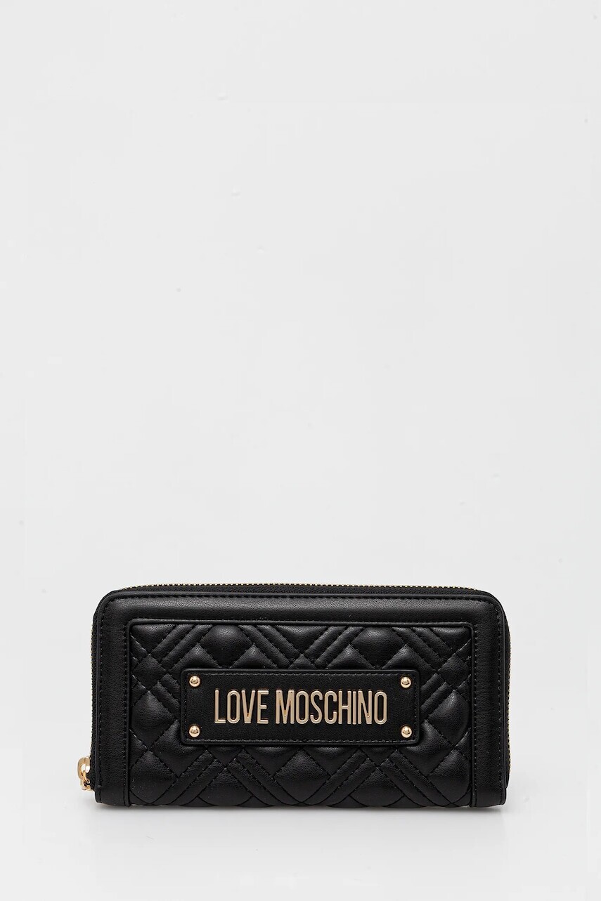 Peňaženka Love Moschino dámska, čierna farba, JC5600PP0MLA0000