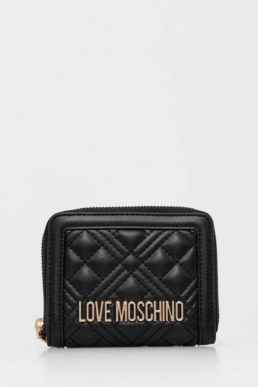 Peňaženka Love Moschino dámska, čierna farba, JC5710PP0MLA0000