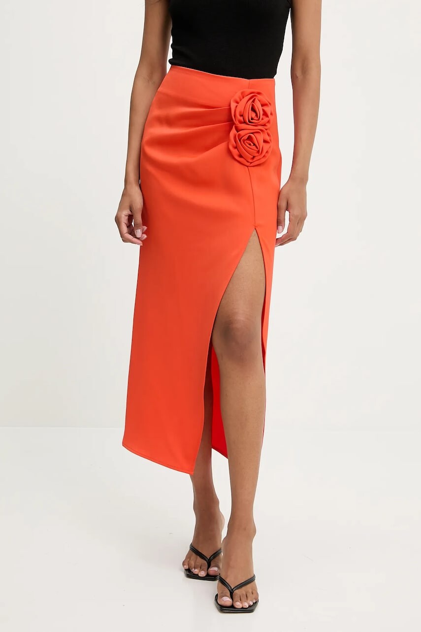 Sukňa Answear Lab červená farba, maxi, puzdrová