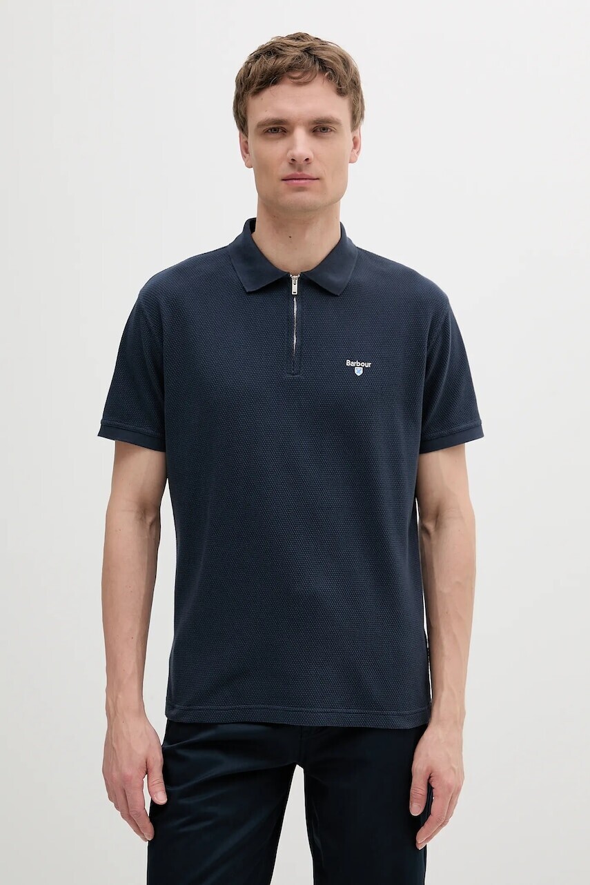 Bavlnené polo tričko Barbour Hingham Polo Shirt tmavomodrá farba, jednofarebné, MML1458