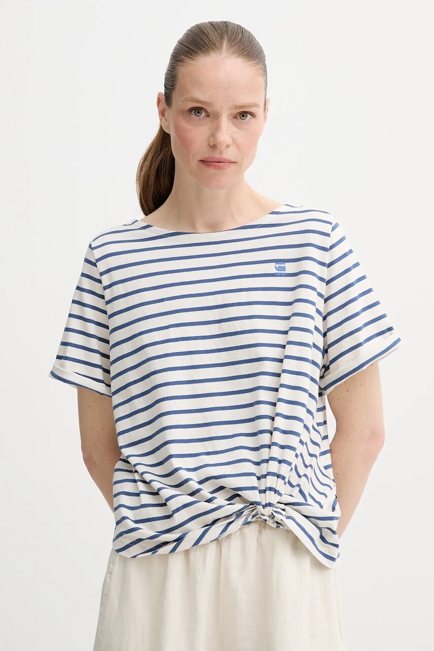 Bavlnené tričko G-Star Raw dámske, tmavomodrá farba, D26224-C339