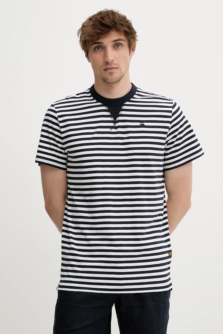 Bavlnené tričko G-Star Raw pánske, tmavomodrá farba, vzorované, D25961-C339