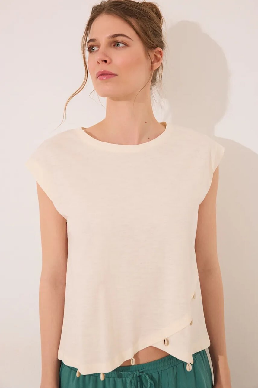 Bavlnené tričko women'secret dámske, béžová farba, 3279707