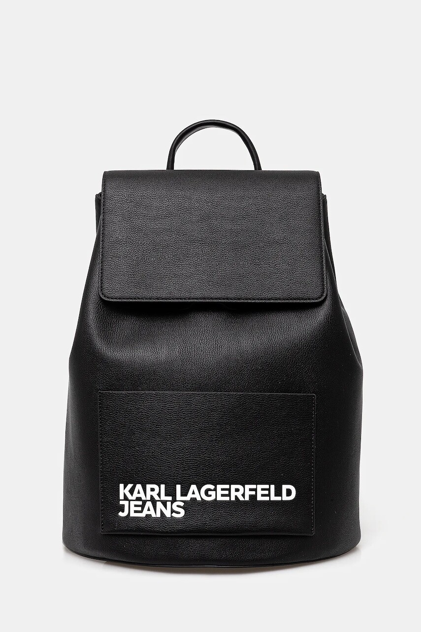 Ruksak Karl Lagerfeld Jeans dámsky, čierna farba, veľký, jednofarebný, A2W30251