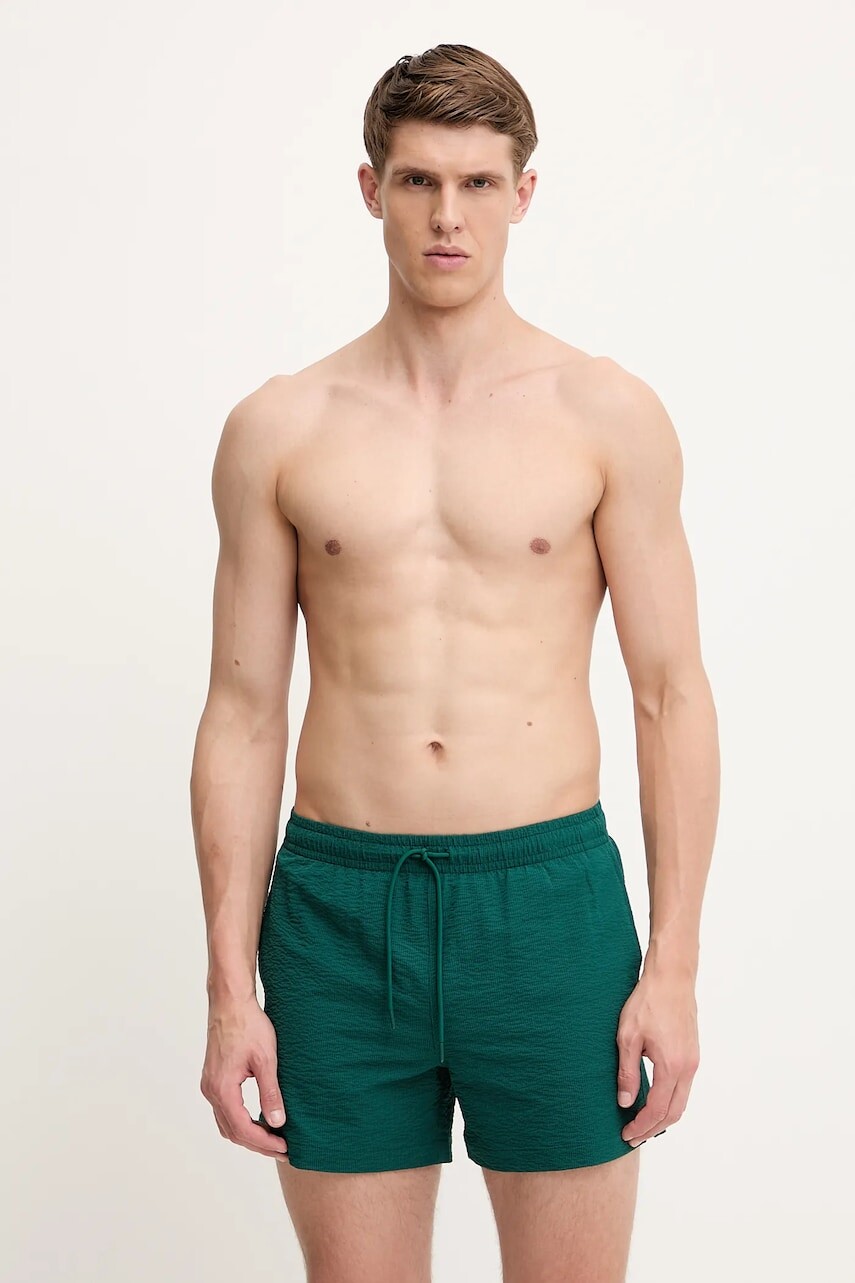 Plavkové šortky Abercrombie & Fitch zelená farba, KI133-5040