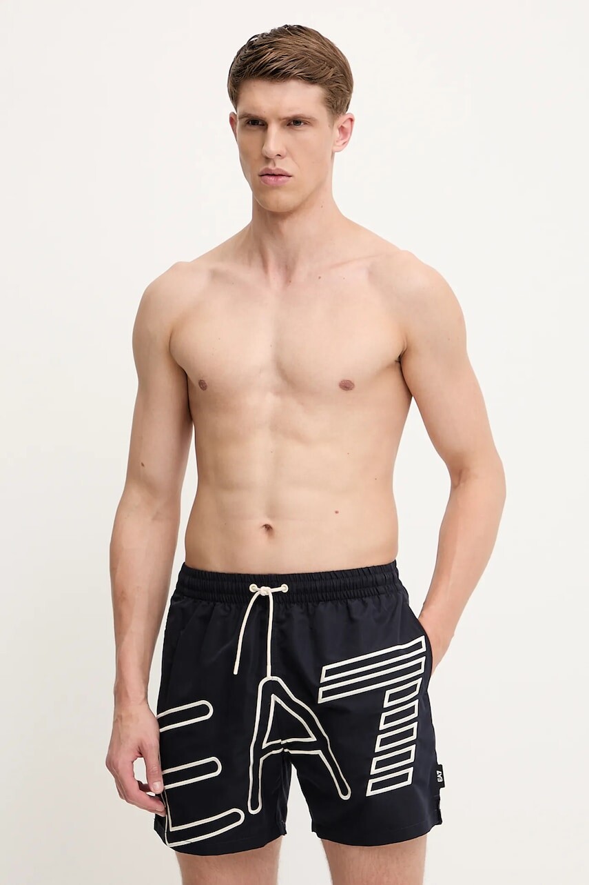Plavkové šortky EA7 Emporio Armani tmavomodrá farba, AF14655.7M000540
