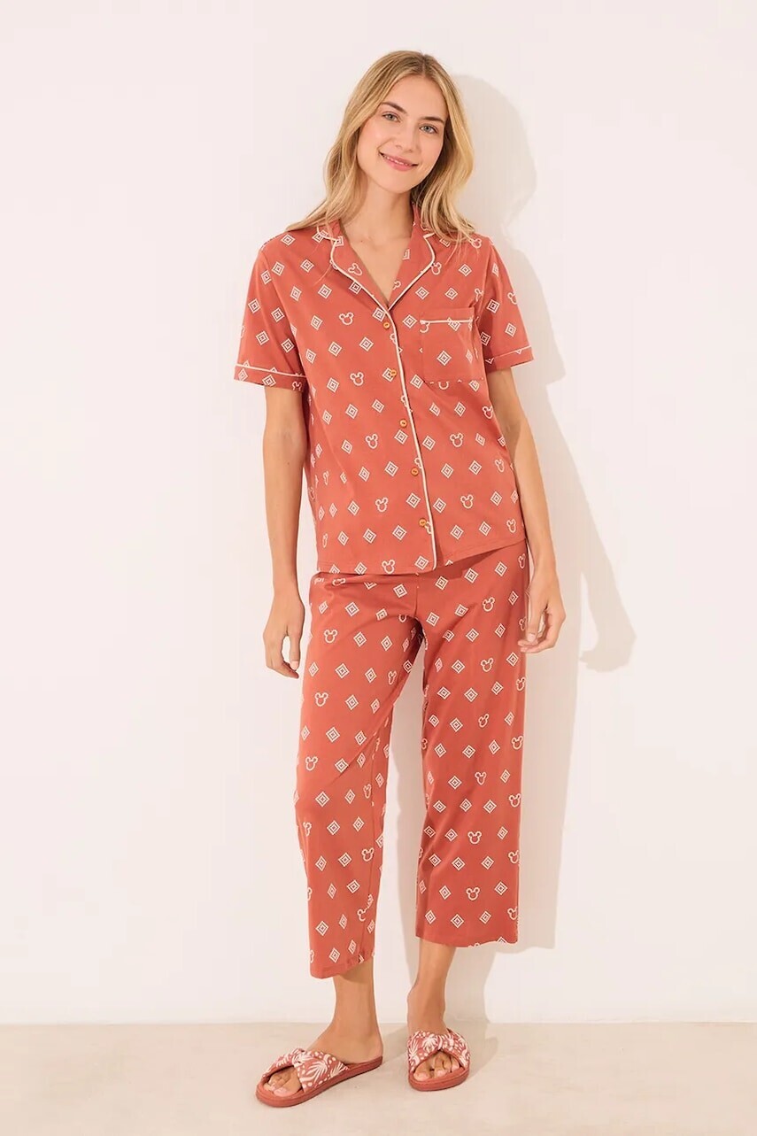 Bavlnené pyžamo women'secret oranžová farba, bavlnené, 3139909