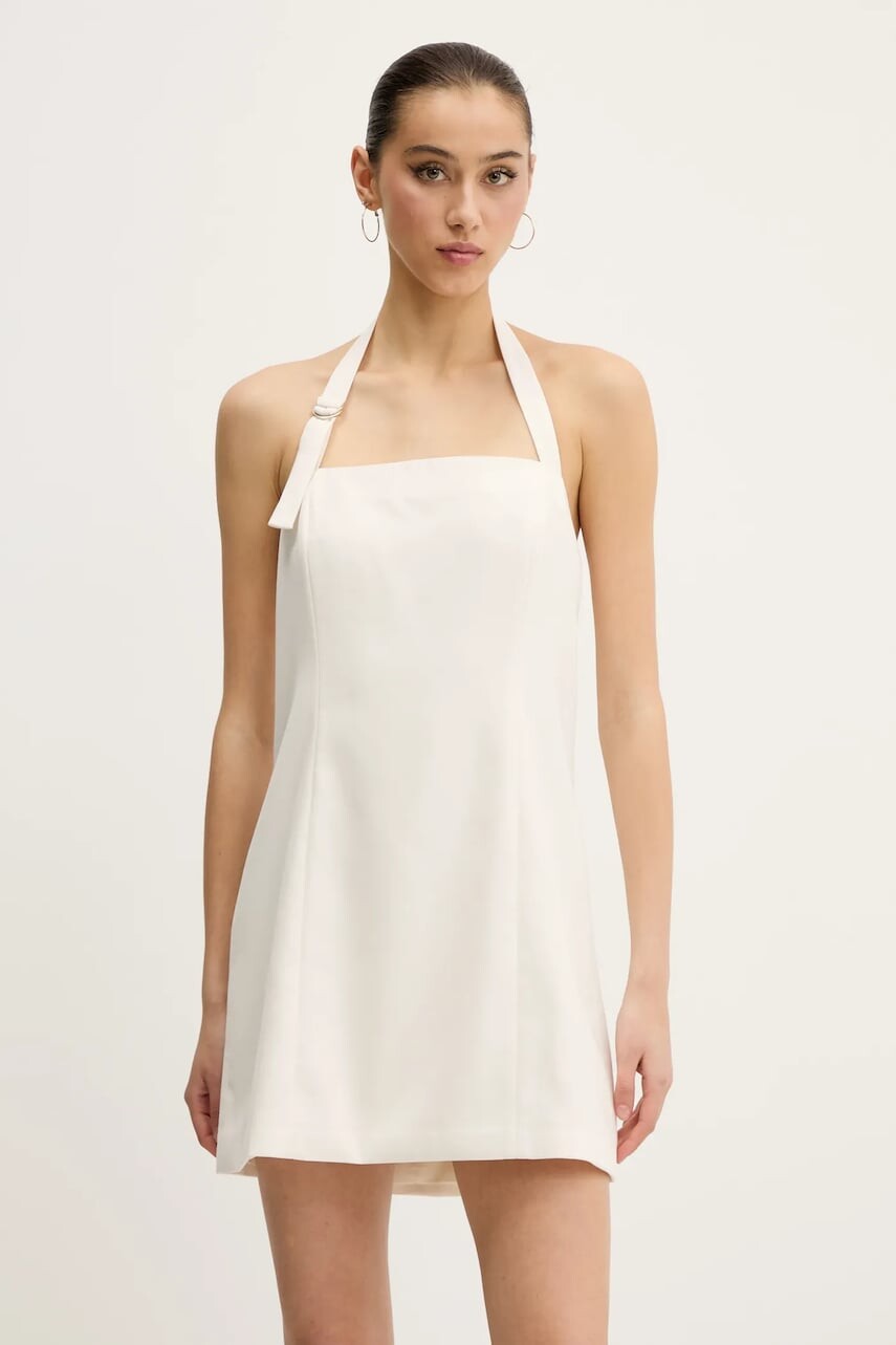 Šaty Abercrombie & Fitch béžová farba, mini, rovný strih, KI159-5487