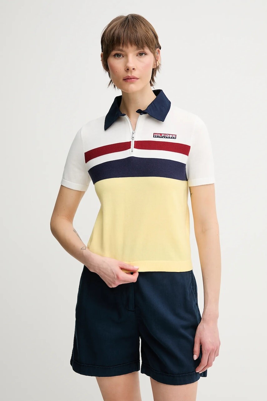 Bavlnené polo tričko Tommy Hilfiger SAILING biela farba, WW0WW45597