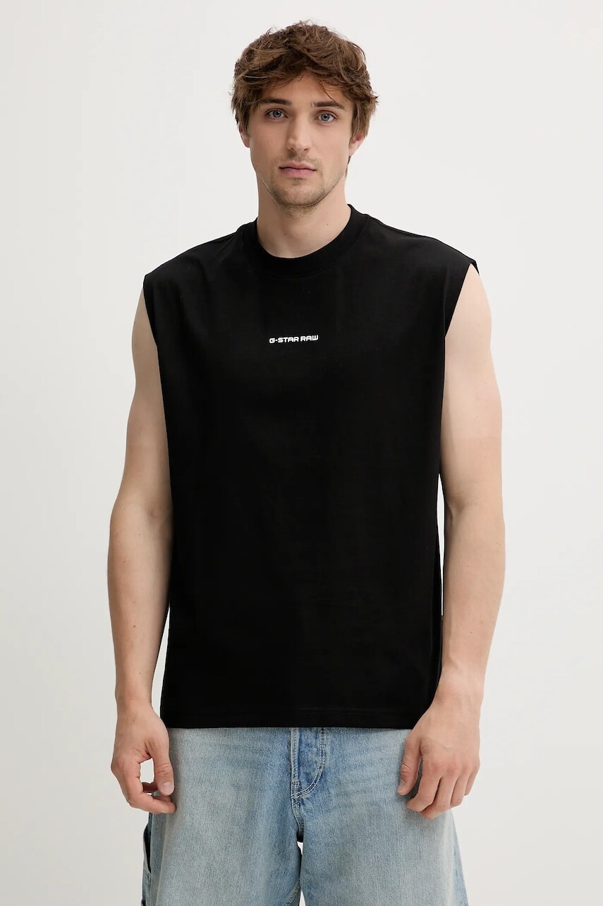 Bavlnené tričko G-Star Raw čierna farba, D26028-C336