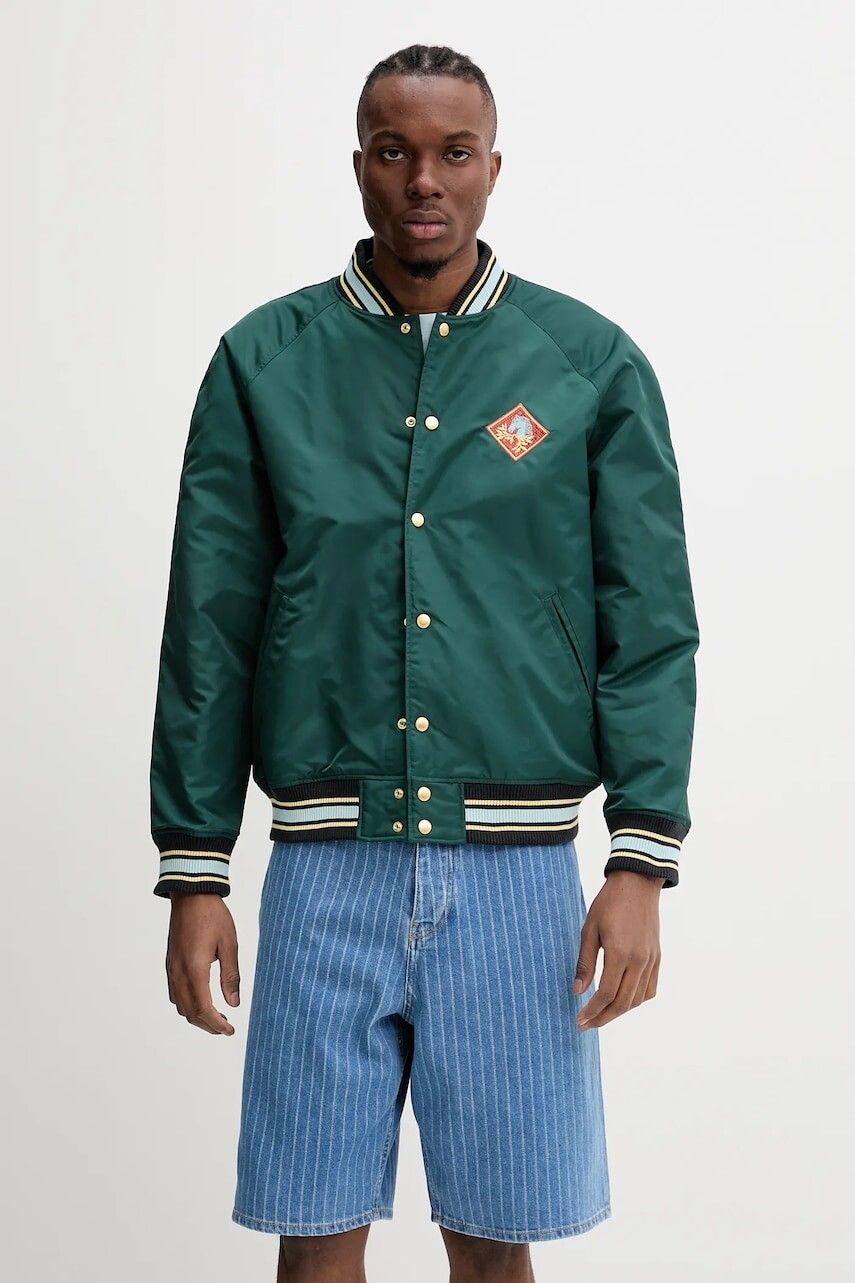 Bunda Drôle de Monsieur Le Bomber Polo zelená farba, prechodná, G-JT219-PA014-DGN