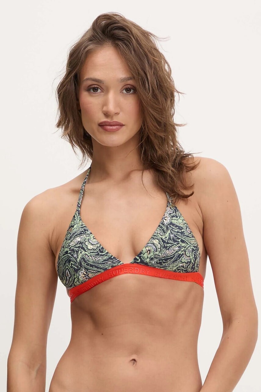 Plavková podprsenka Superdry oranžová farba, jemne vystužený košík, W3010450A-XKN