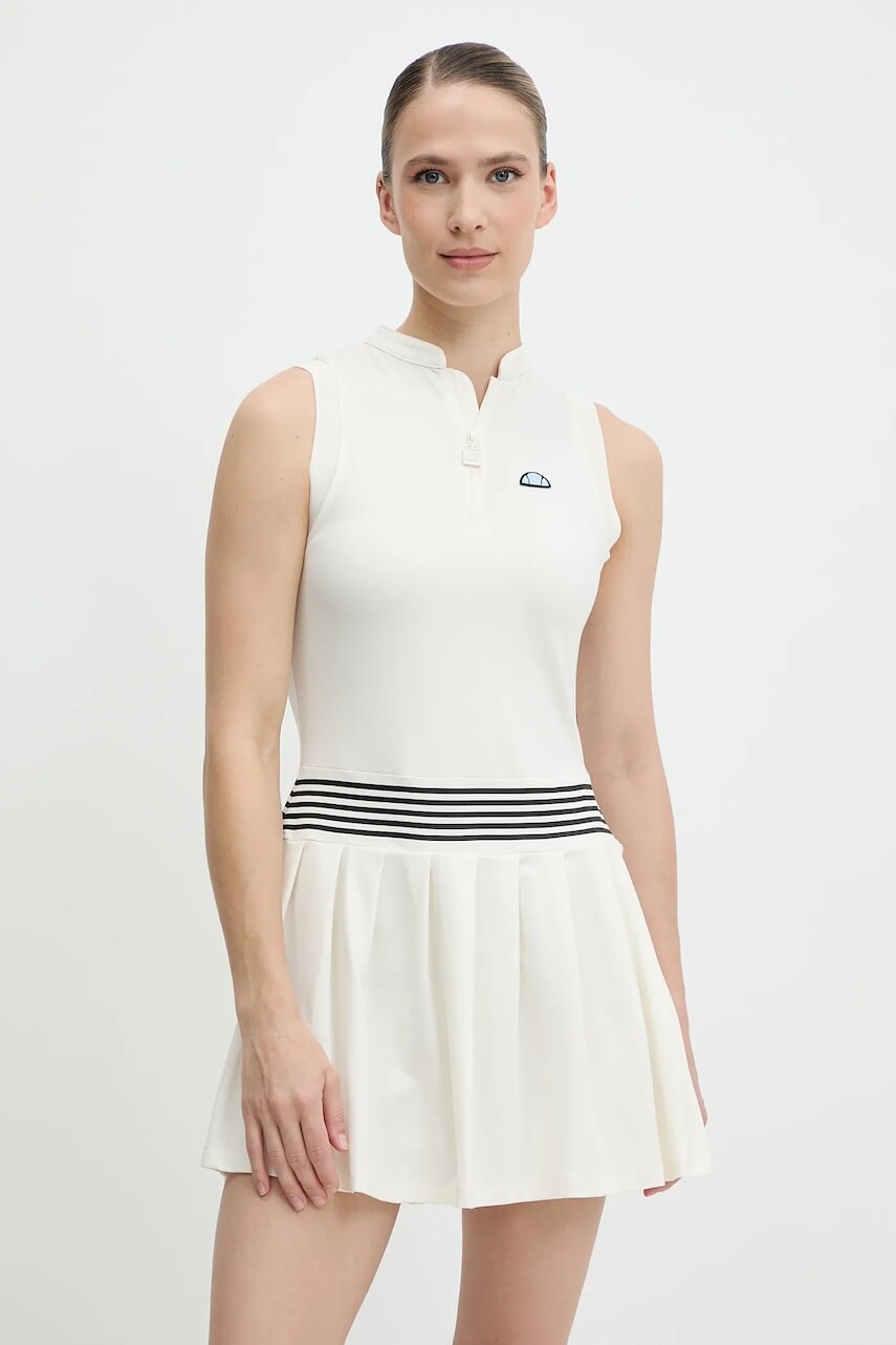 Šaty Ellesse Medusa béžová farba, mini, áčkový strih, SGZ21966