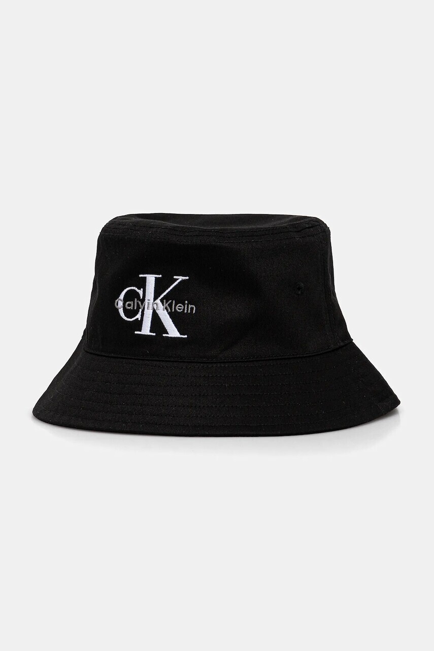 Klobúk Calvin Klein čierna farba, bavlnený, LV04K5017G