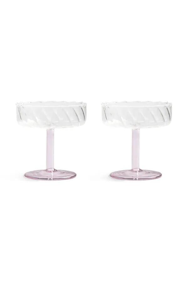 Pohár na šampanské &k amsterdam 2-pak ružová farba