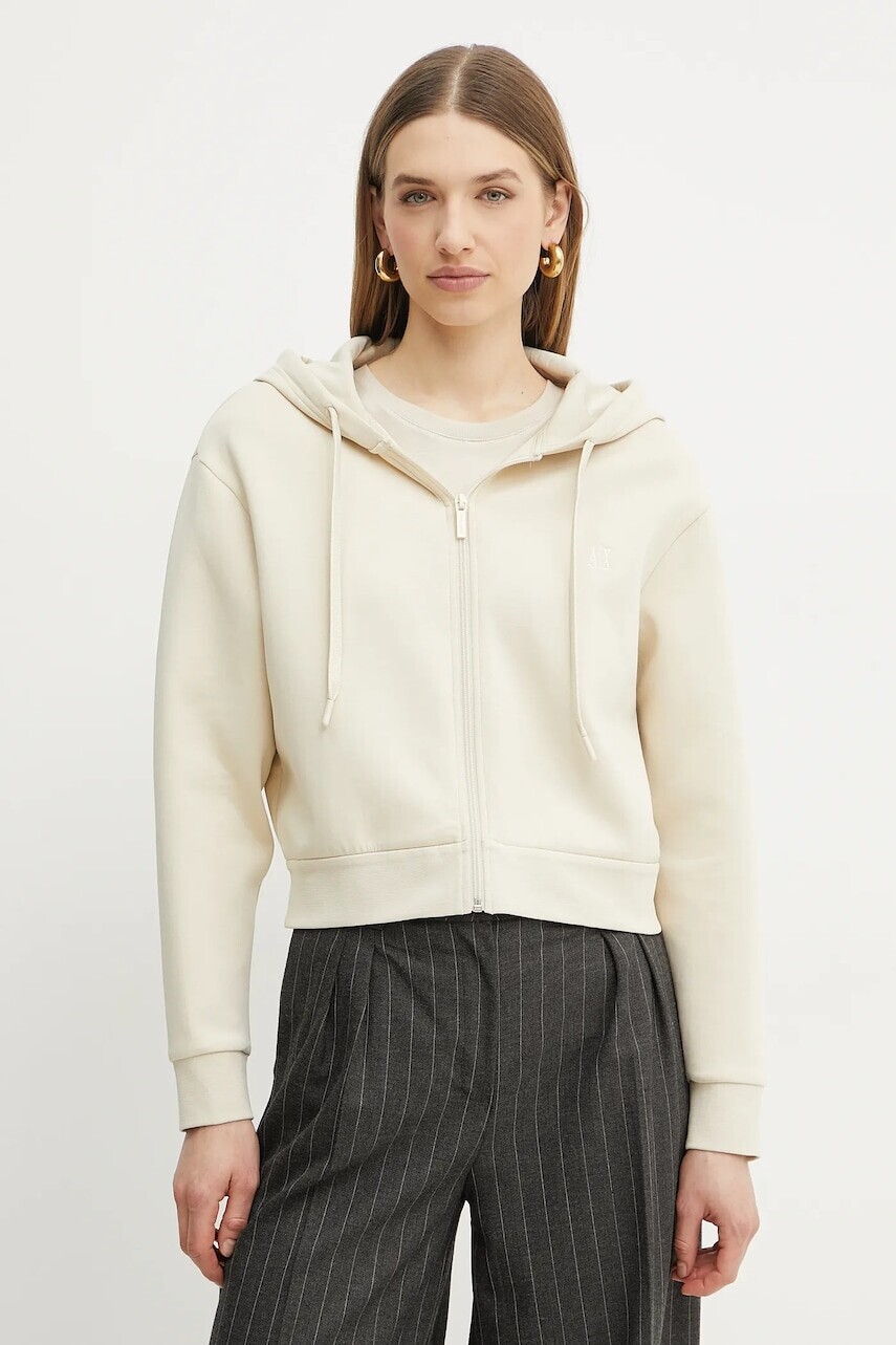 Mikina Armani Exchange béžová farba, s kapucňou, jednofarebná, XW000822 AF10818