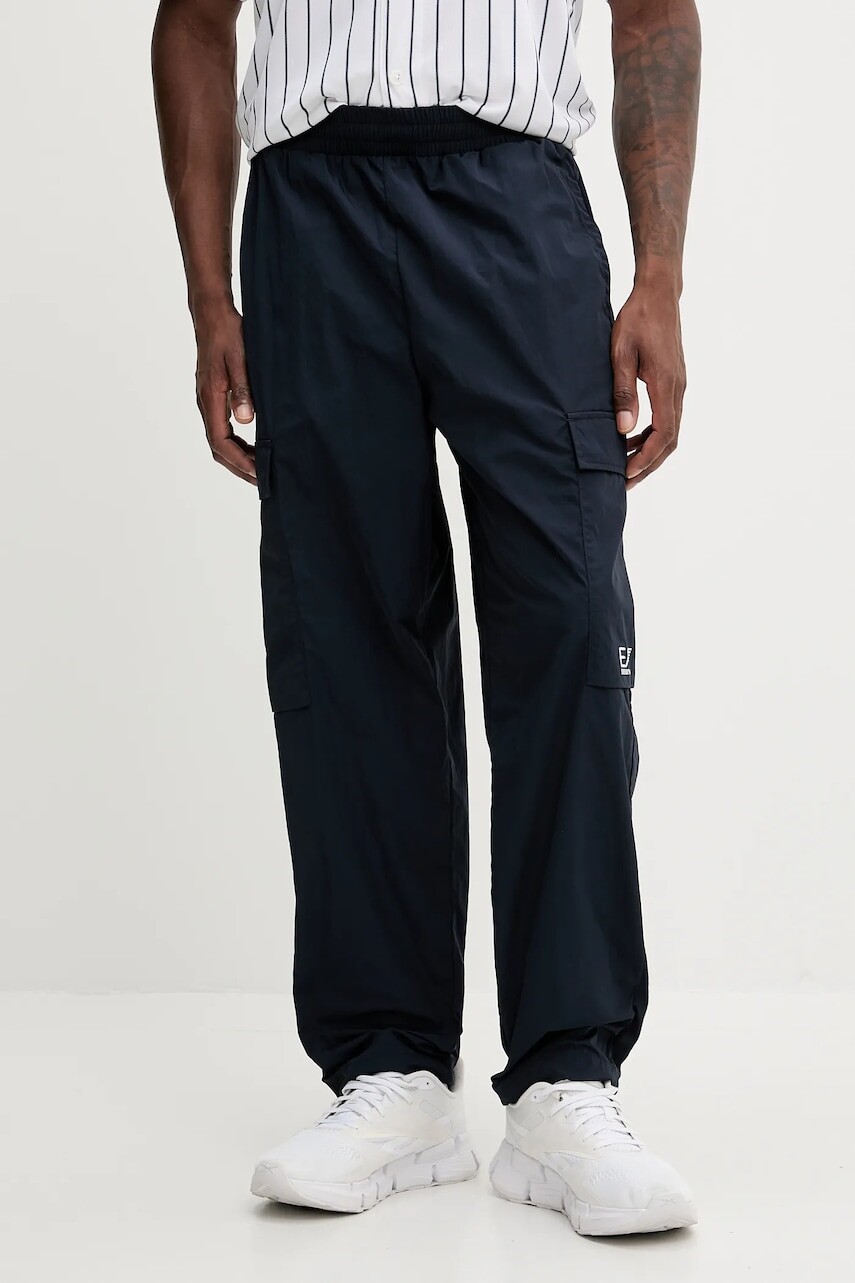 Nohavice EA7 Emporio Armani tmavomodrá farba, s potlačou, AF13190.7M000212