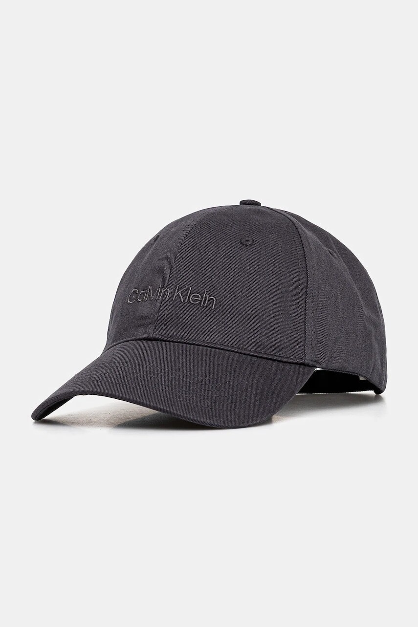 Bavlnená šiltovka Calvin Klein tmavomodrá farba, s nášivkou, LV04D5003G