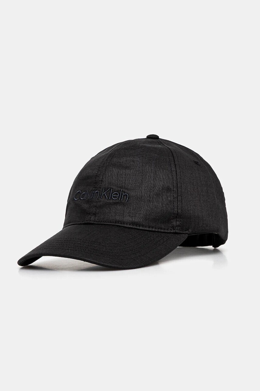 Šiltovka Calvin Klein čierna farba, s nášivkou, LV04D5024G