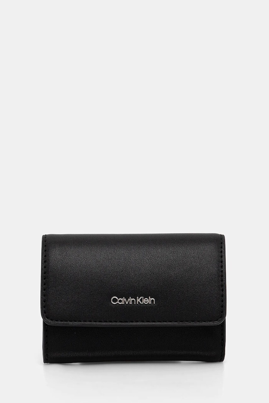 Peňaženka Calvin Klein dámska, čierna farba, LV04F1030G
