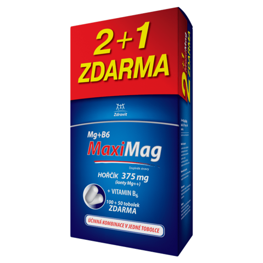 MAXIMAG Horčík 375 mg + B6 100 + 50 kapsúl