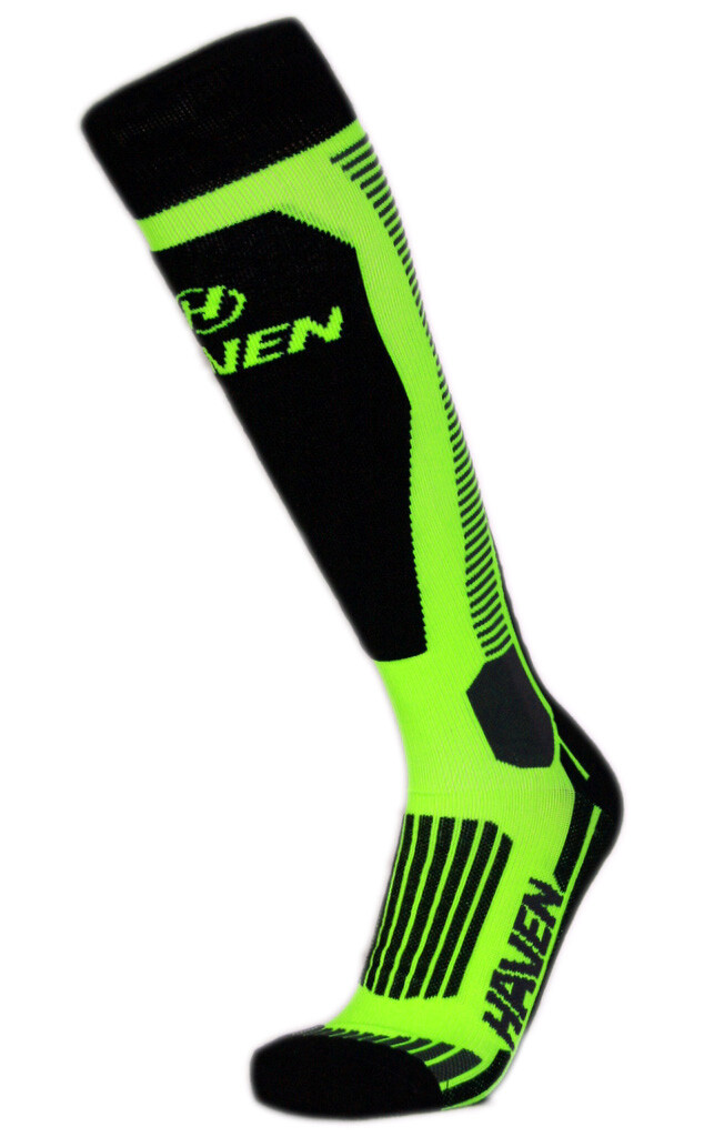 Zimné detské kompresné podkolienky Haven Compressive Ski - zelené-čierne, 27-30