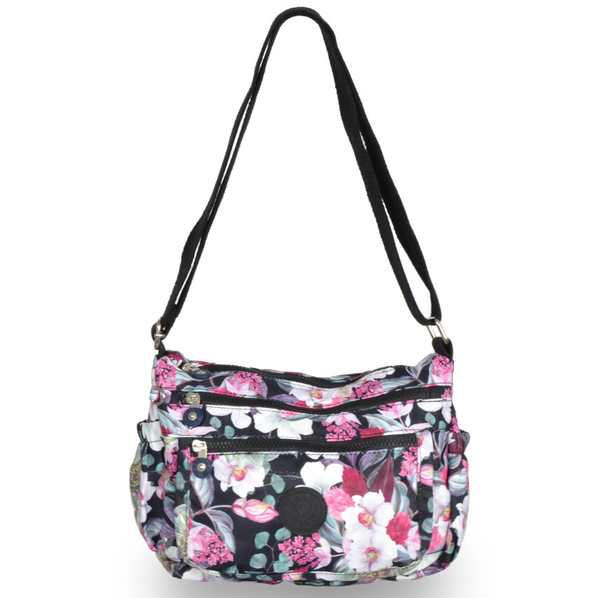 Kabelka Metro Flower LL177 - čierna-farebná