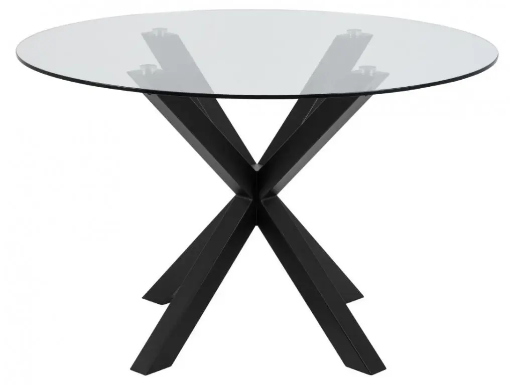 Jídelní kulatý stůl Heaven 119 cm čirý/černý