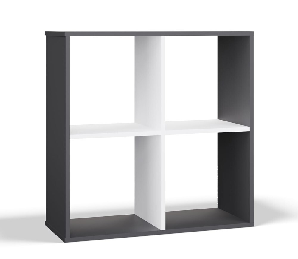 Regál Malax 2x2 74 cm antracit/bílý