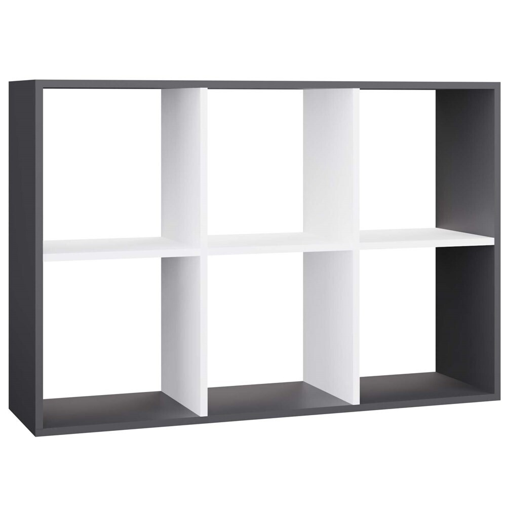 Regál Malax 2x3 110 cm antracit/bílý