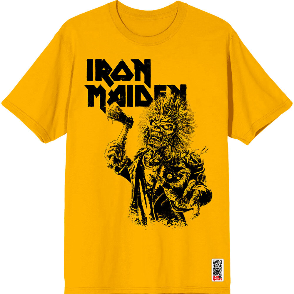 Iron Maiden tričko Est. 1975 Eddie Axe Graphic Žltá S