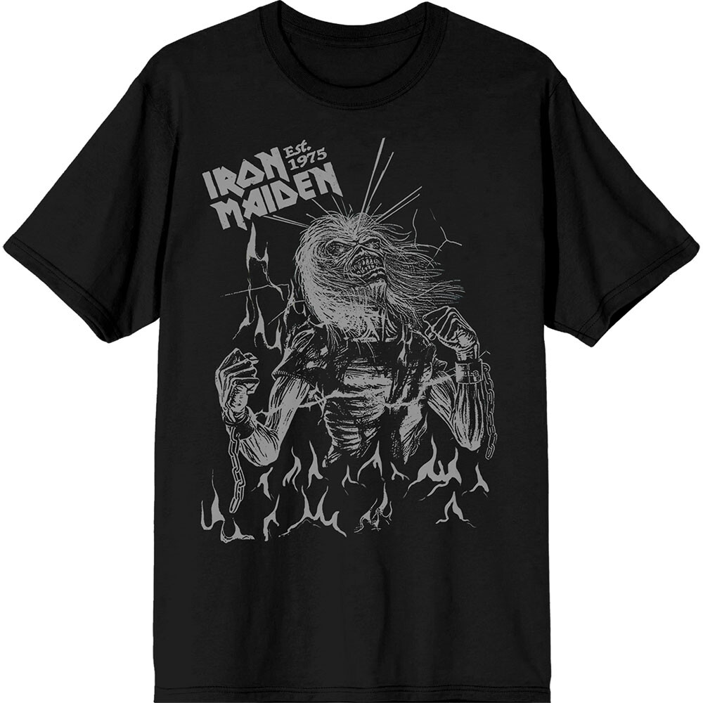 Iron Maiden tričko Est. 1975 Life After Death Flames Čierna S