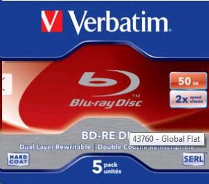 VERBATIM BD-RE DL (5-pack) Blue-Ray/Jewel/2x/50GB
