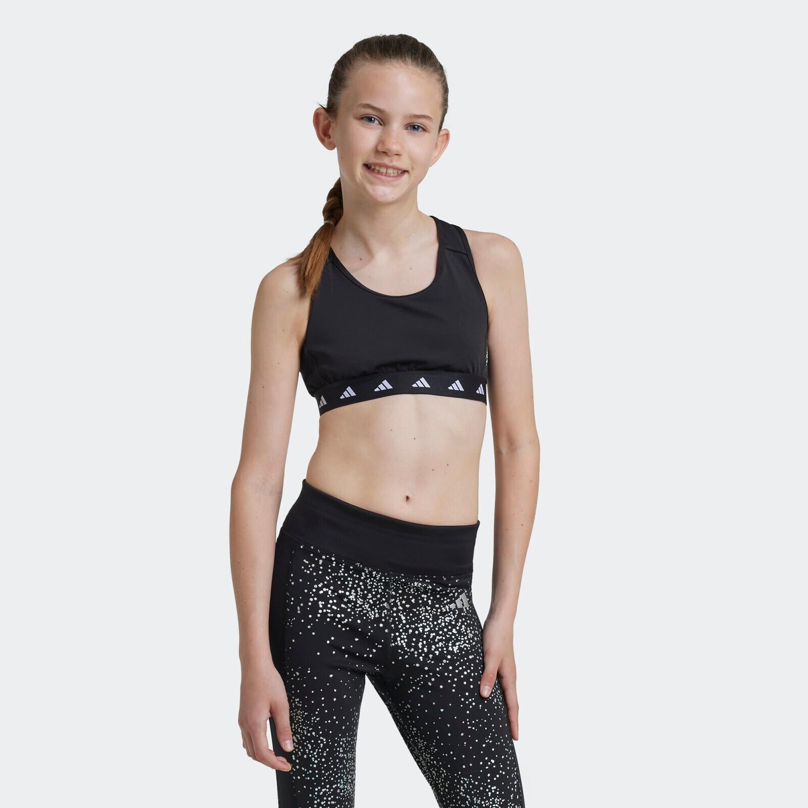 ADIDAS Techfit Power React dievčenská podprsenka čierna