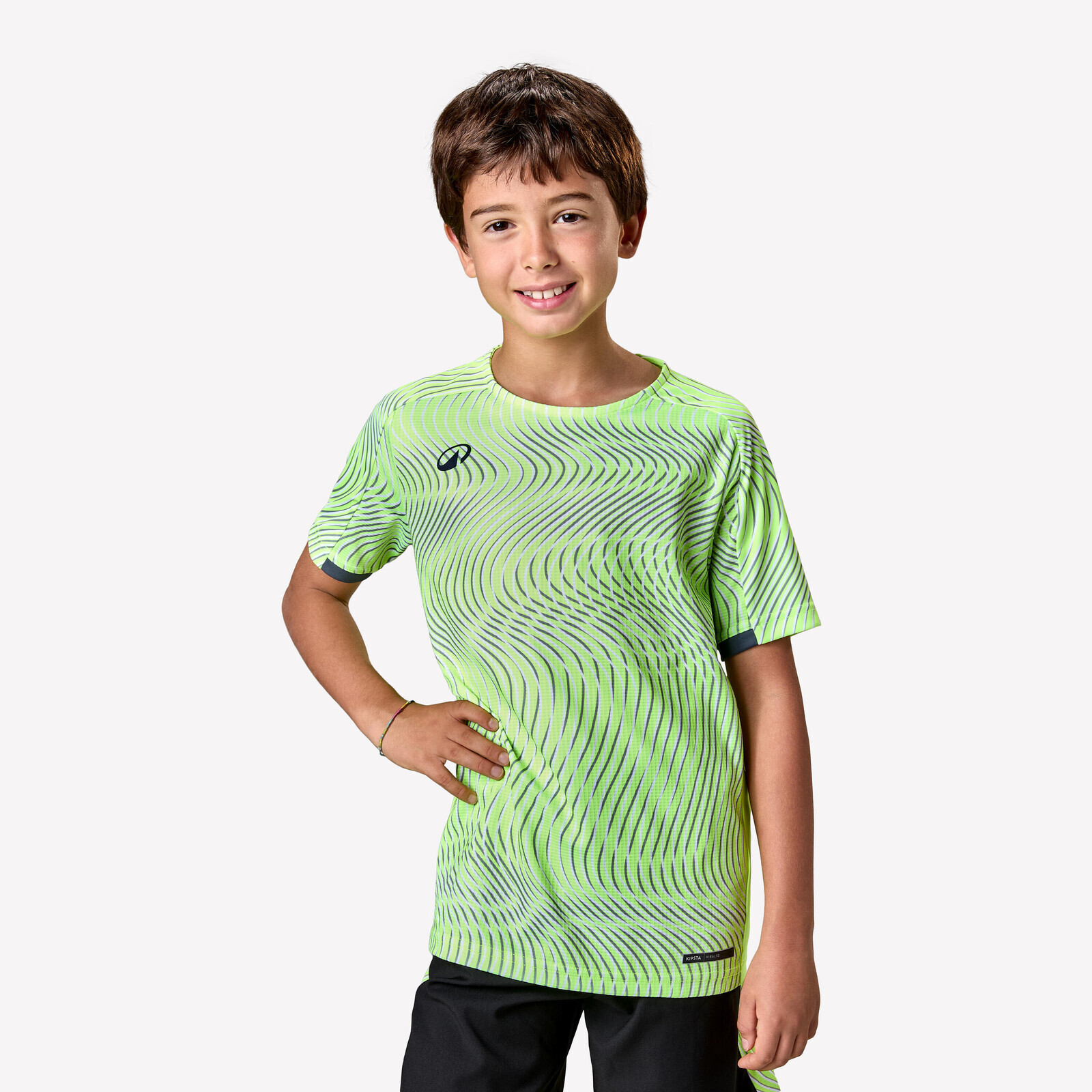 Detský futbalový dres Viralto Wave s krátkym rukávom žltý